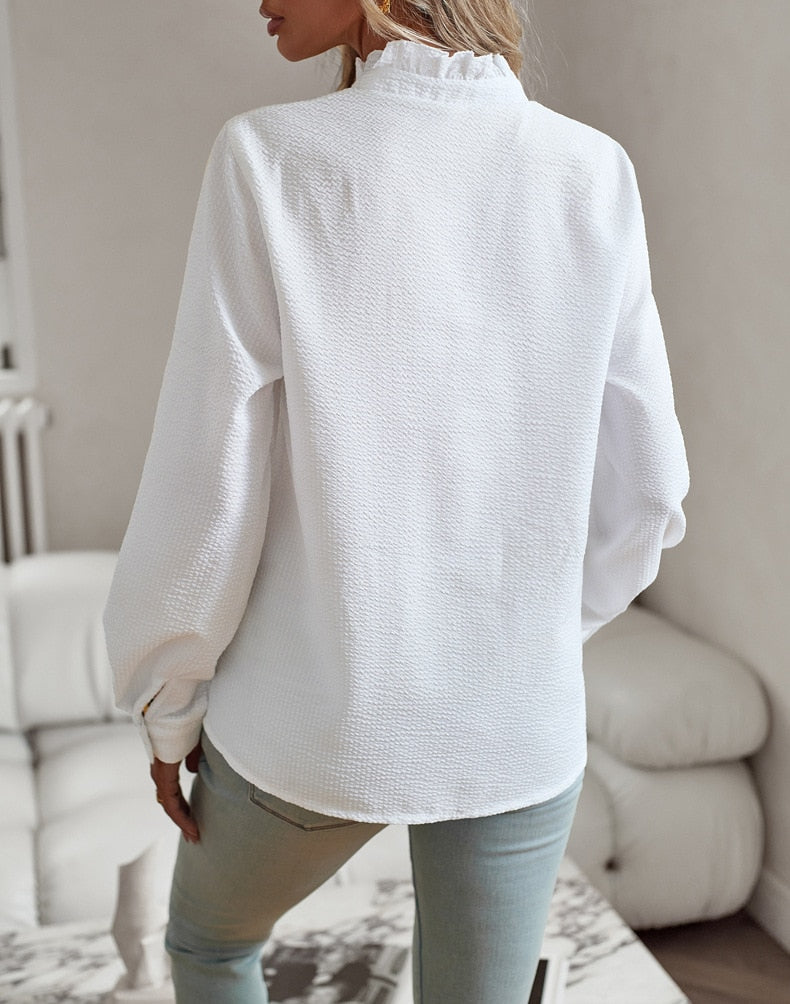 Alice | Ruffled Buttoned Blouse