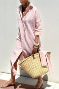 Sophia | Elegant Striped Shirt Dress